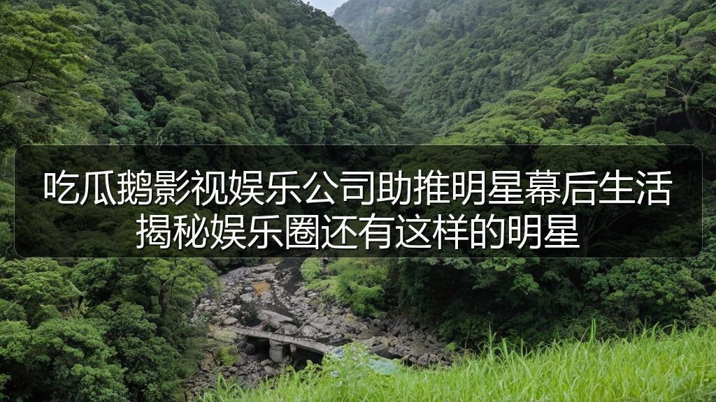 吃瓜鹅影视娱乐公司助推明星幕后生活揭秘娱乐圈还有这样的明星