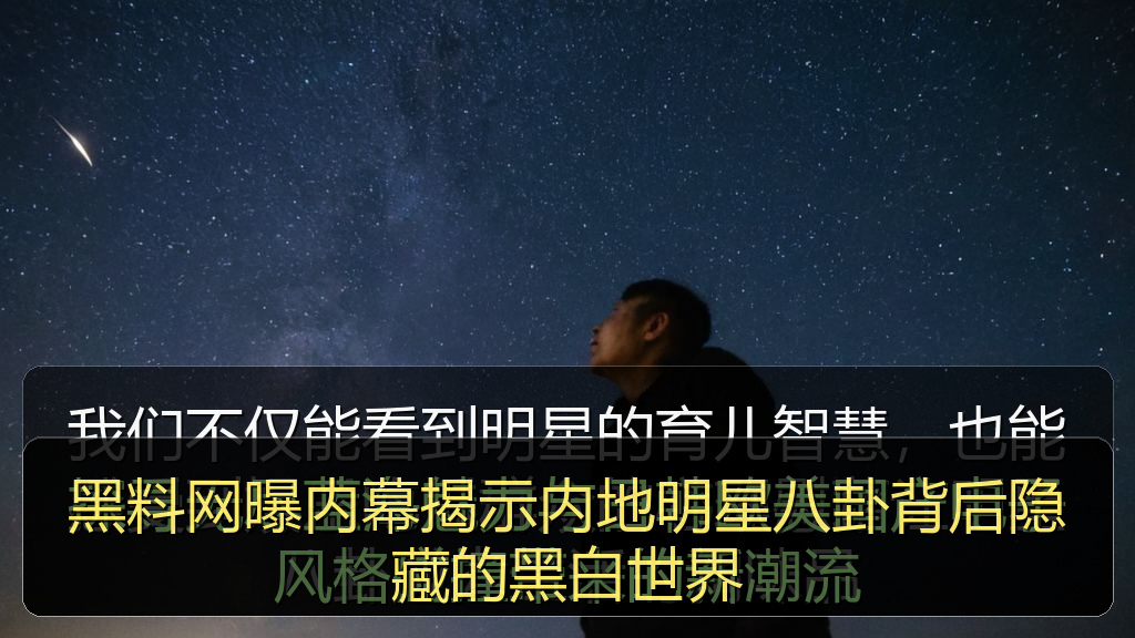 黑料网曝内幕揭示内地明星八卦背后隐藏的黑白世界